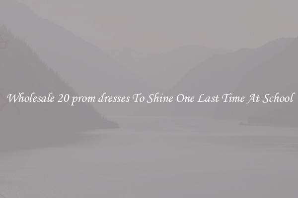 Wholesale 20 prom dresses To Shine One Last Time At School