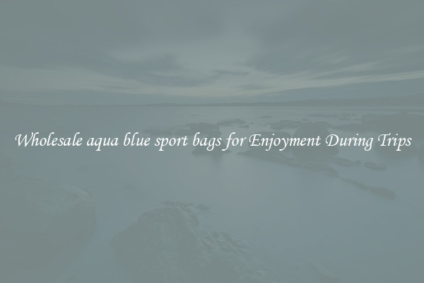 Wholesale aqua blue sport bags for Enjoyment During Trips