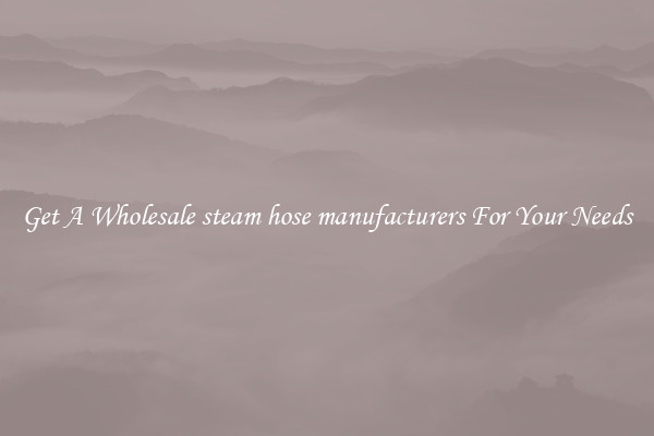 Get A Wholesale steam hose manufacturers For Your Needs