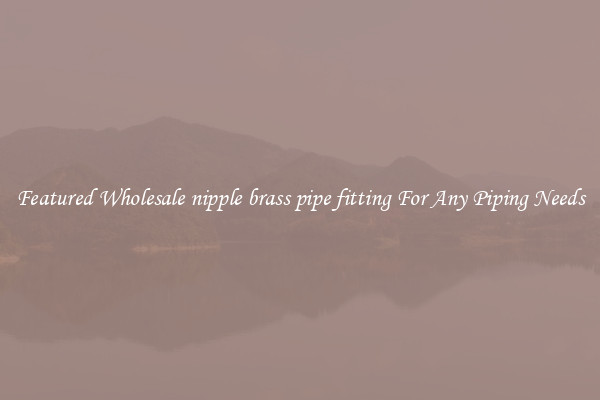 Featured Wholesale nipple brass pipe fitting For Any Piping Needs