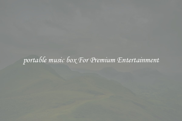 portable music box For Premium Entertainment